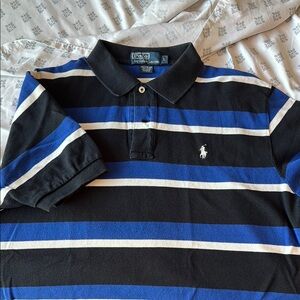 Ralph Lauren Black and Blue Striped Polo Shirt